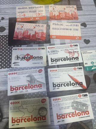 Billetes metro barcelona antiguos