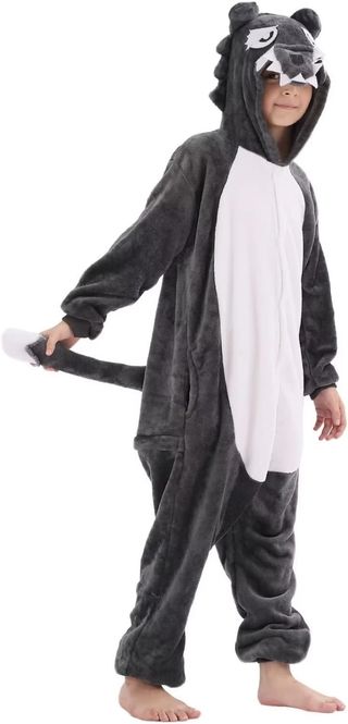 Pijama de dormir para niños para disfraz de Lobo