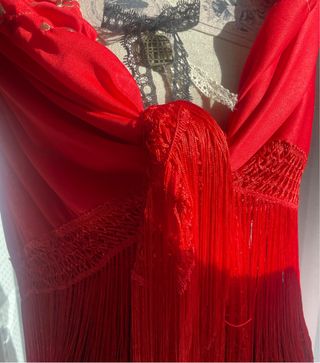 Mantón Flamenco en forma Cuadrado 145cm de pico