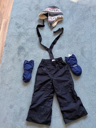 Pantalón  guantes y gorro skiar esquiar niño ski