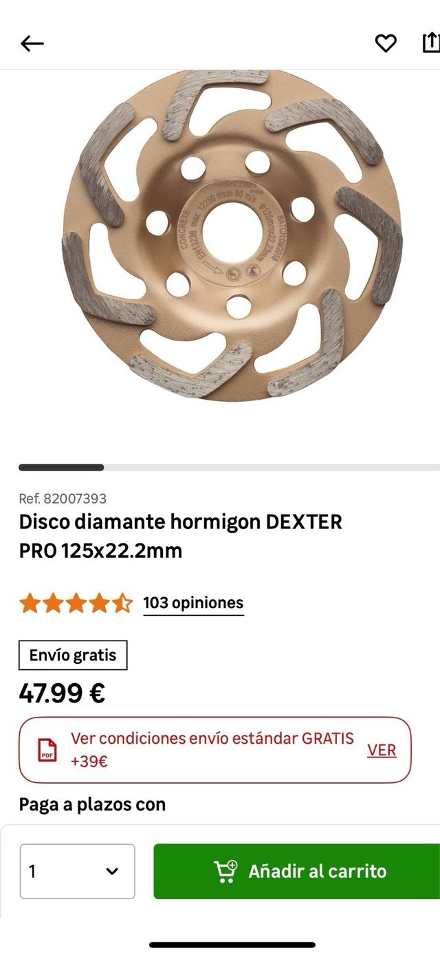 Disco DIAMANTE hormigón