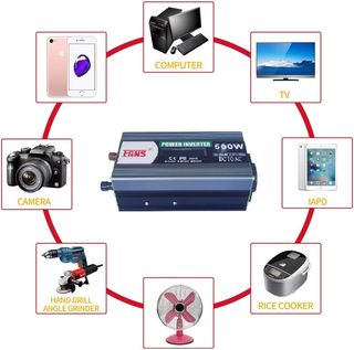Inversor Corriente DC/AC 500W Convertidor 12V/24V