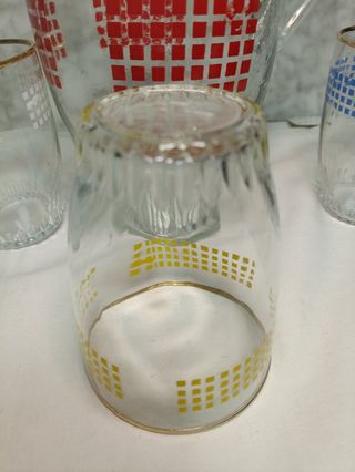 Jarra y vasos años 60