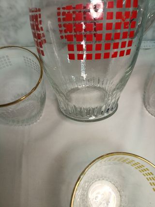 Jarra y vasos años 60