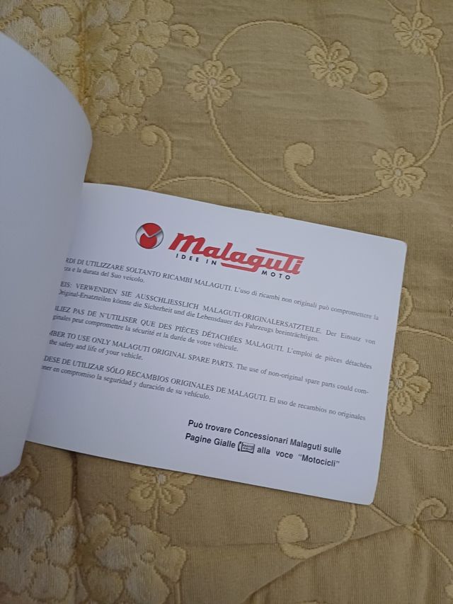 Malaguti f12 R uso e manutenzione