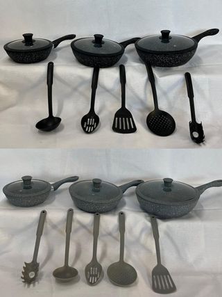 Set di padelle con kit mestoli 11 pezzi