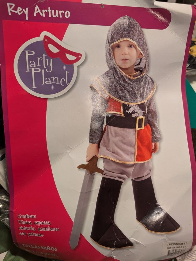 Disfraz rey Arturo talla niño 2-4 años