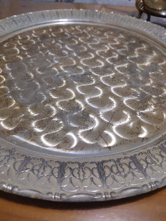 Juego de te y cafe con bandeja de acero inoxidable