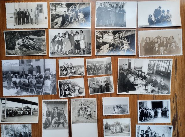 *Lote fotografías antiguas de grupos persona 40-70