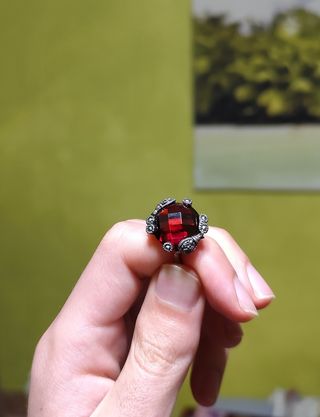 Anillo de plata 925 con marquesitas y cristal 