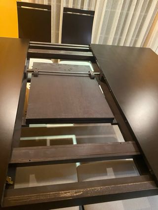 Mesa cuadrada comedor extensible color wengue