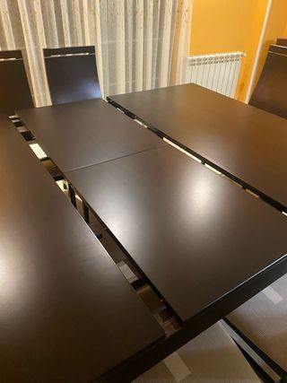 Mesa cuadrada comedor extensible color wengue