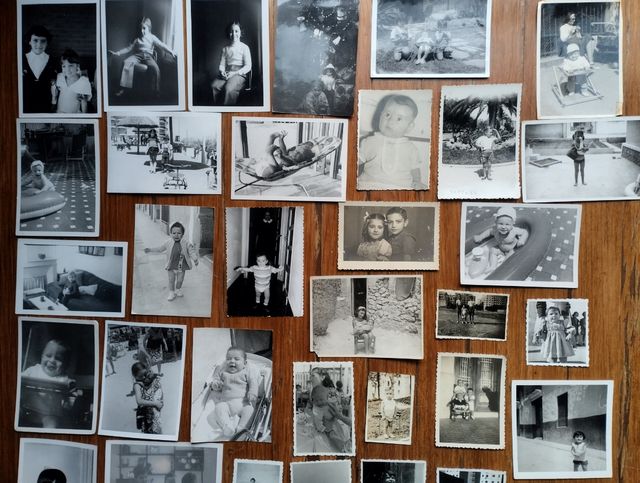 Lote fotografías antiguas de infancia, 40-70