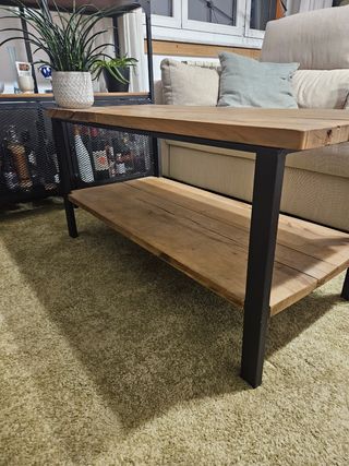 Mesa de centro de madera de castaño