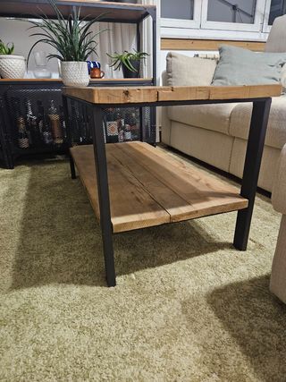 Mesa de centro de madera de castaño