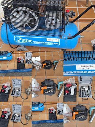 Compresor 50 litros con accesorios