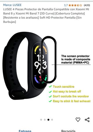 Protector pantalla para pulseras xiaomi