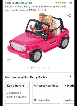 Coche de playa Barbie y Ken