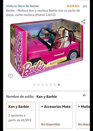 Coche de playa Barbie y Ken