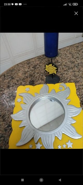 CONJUNTO ESPEJO Y CANDELABRO SOL
