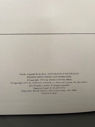 GEOGRAFIA UNIVERSAL ILUSTRADA. NOGUER RIZZOLI 1971