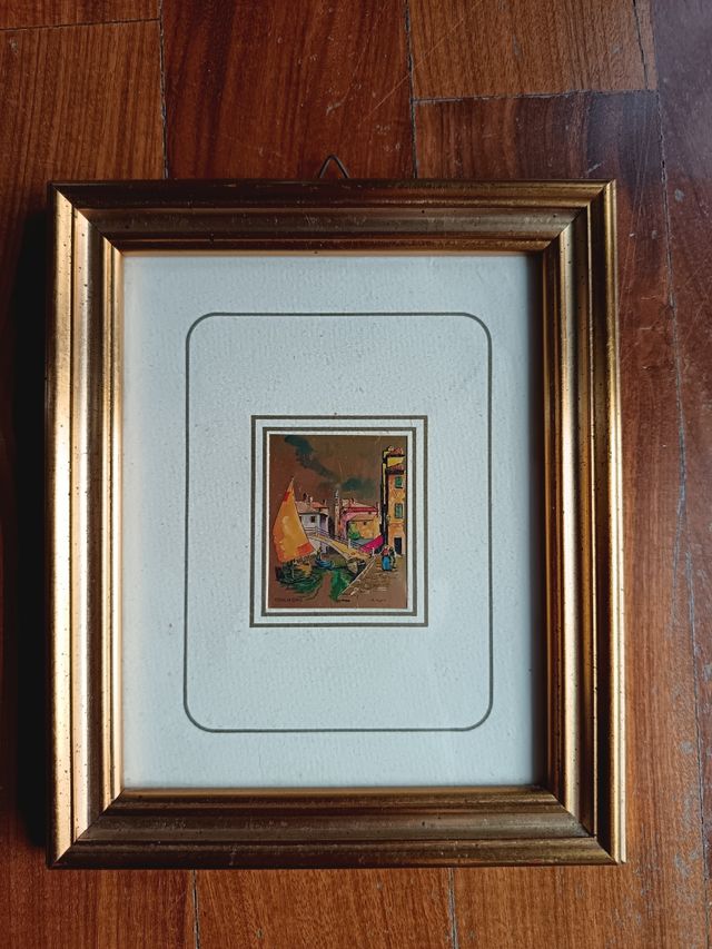 Quadretto foglia oro vintage