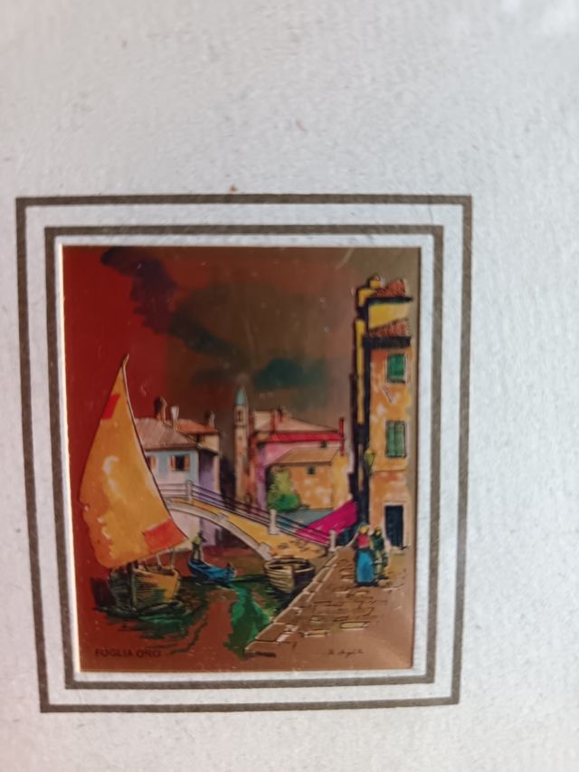 Quadretto foglia oro vintage