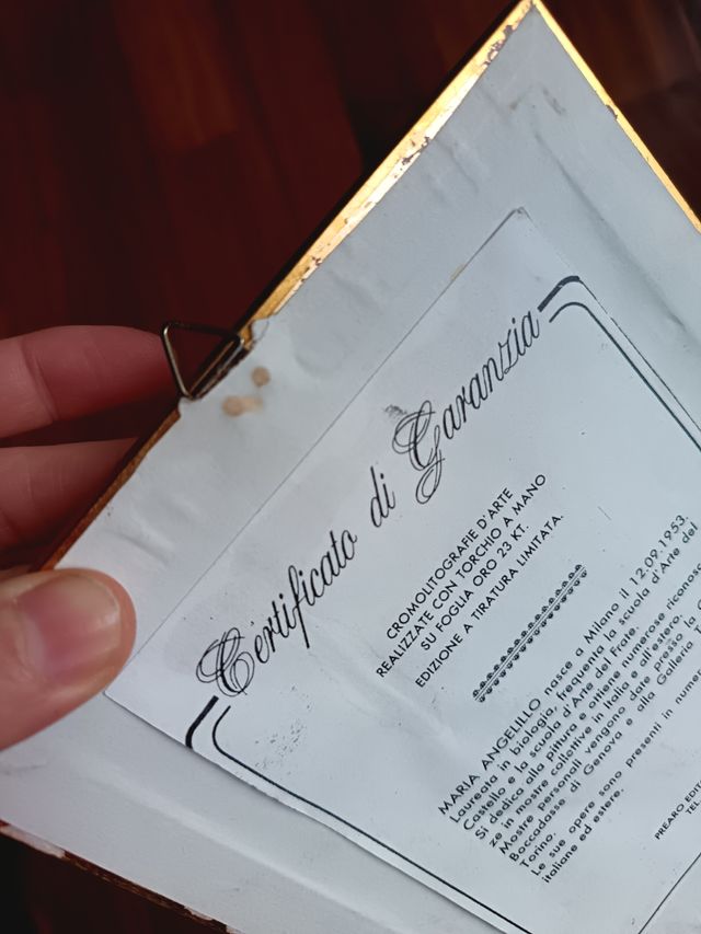 Quadretto foglia oro vintage