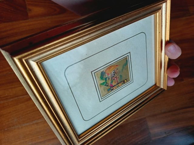 Quadretto foglia oro vintage