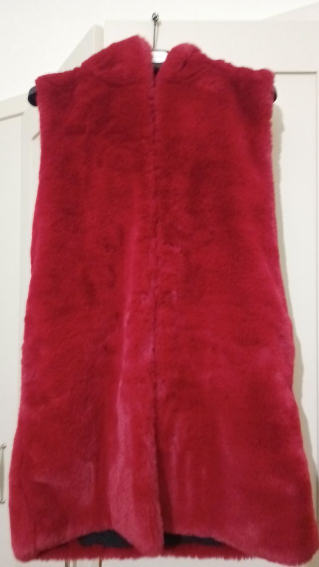 Smanicato finta pelliccia rossa