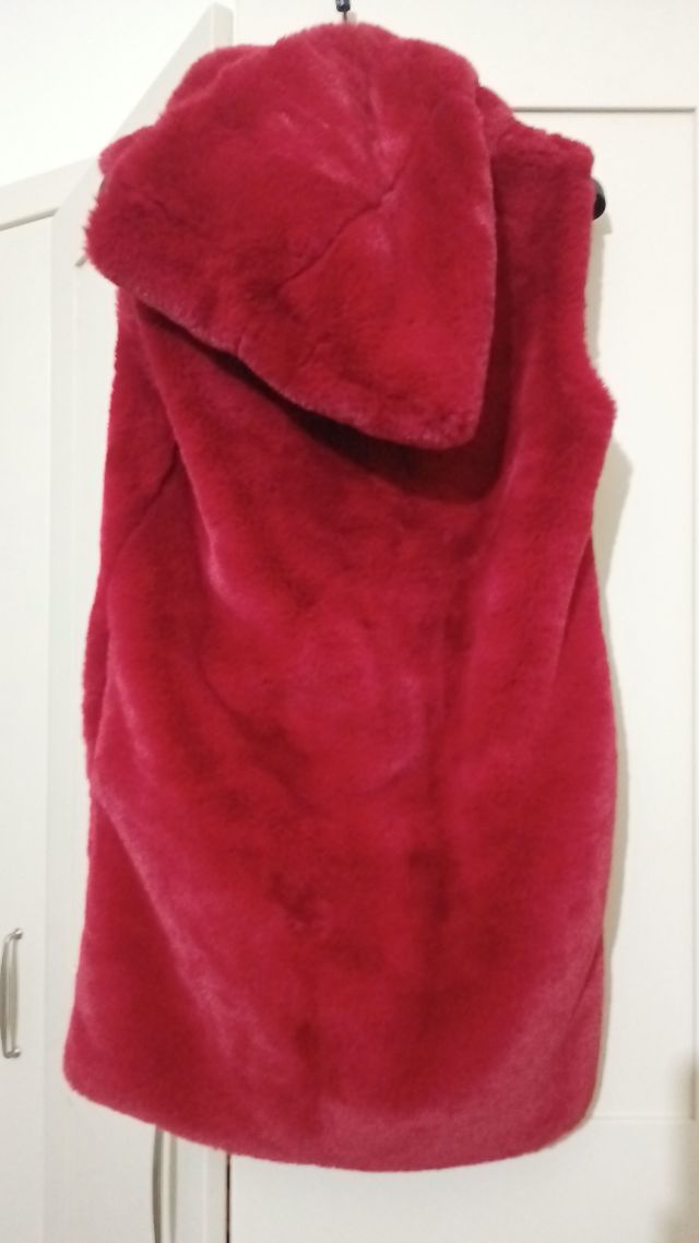 Smanicato finta pelliccia rossa