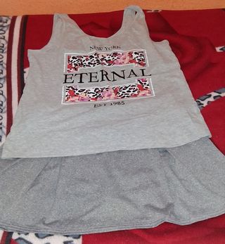 Camiseta tirantes más falda pantalón de 