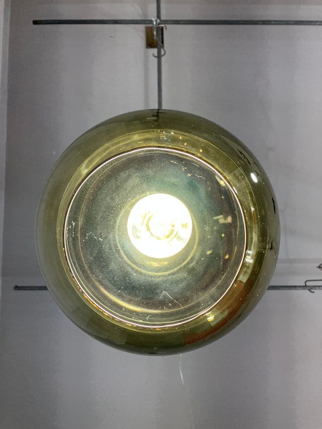 Lampadario sfera vetro specchiato oro
