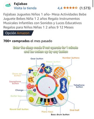 Mesa de actividades para bebé