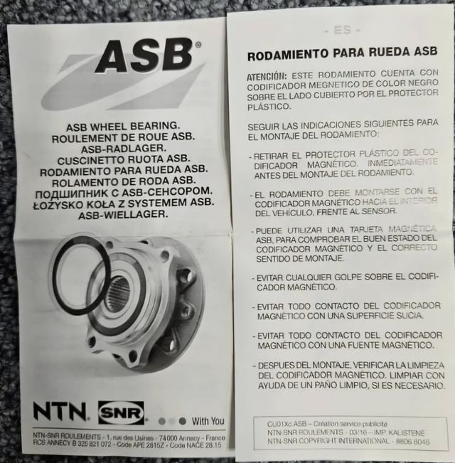 Rodamiento rueda ASB SNR-R187.05