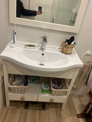 Muebles baño + estanteria y espejo