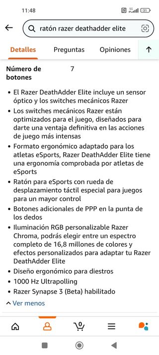 Ratón Razer modelo Deathadder 