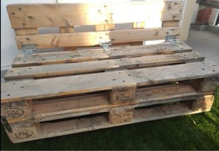 Conjunto sofas y mesa palets