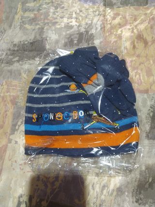 Gorro y guantes Bob esponja 