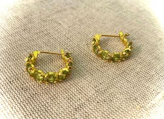 Pendientes de Peridoto con incrustaciones de Plata
