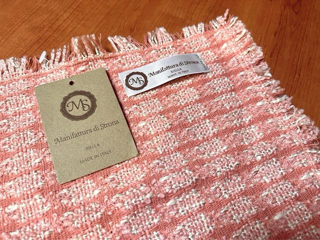 sciarpa made in italy rosa e bianca