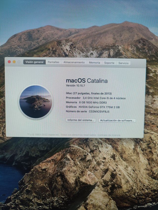 Ordenador imac Apple 14.2 core i5 (finales 2013)