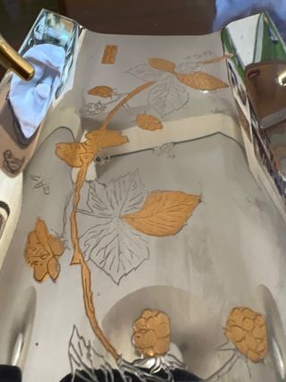 Porta grissini in acciaio e oro