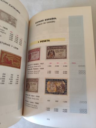 Catálogo monedas y billetes.
