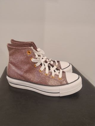 Converse rosa purpurina
