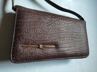 Bolso piel vintage marrón