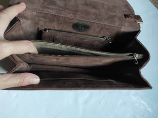 Bolso piel vintage marrón