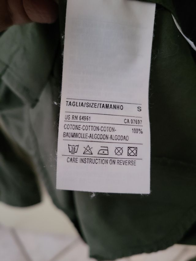 Camicia cotone verde Benetton