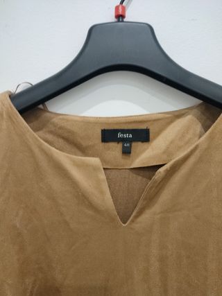 Vestido antelina beige