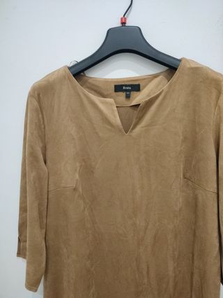 Vestido antelina beige